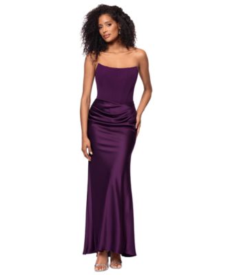 Women’s Mixed-Media Strapless Corset Gown