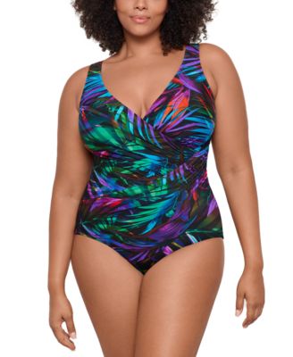 Plus Size Palma Paradiso Oceanus Tummy-Control One-Piece Swimsuit