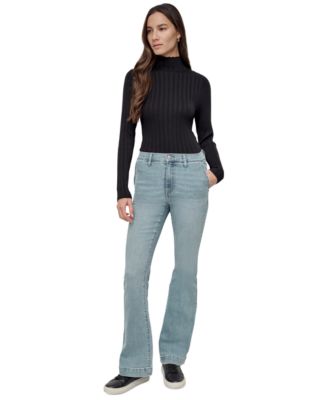 Petite High-Rise Trouser Flare-Leg Jeans