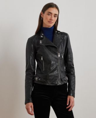 Women’s Tumbled Leather Moto Jacket