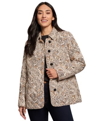 Women’s Printed Quilted Button Jacket