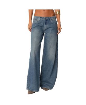 Womens Vyxen Vintage Washed Low Rise Jeans