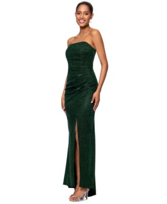 Women’s Metallic Glitter Strapless Gown