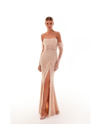 Women’s Spectacular Sequined Maxi Dress In Gold