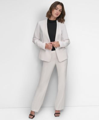 Petite Collarless Blazer & Bootcut Pants