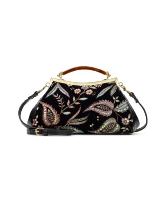 Velvet Jacquard Kelmscott Frame Satchel Bag