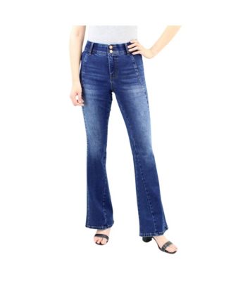 Women’s Tummy Control Seamed Detail Flare Wide Leg Jean