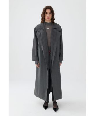 Women’s Striped Double Breasted Trench Coat