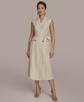 Women’s Linen-Blend A-Line Shirtdress