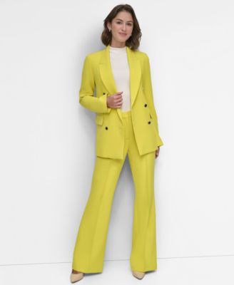 Petite Double-Breasted Jacket & Flared Pants