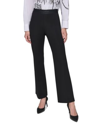 Petite Mid-Rise Logo-Waistband Pants