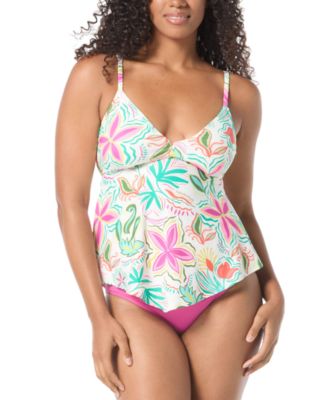 Women’s Printed Underwire Tankini Top & Impulse High-Waist Bikini Bottoms