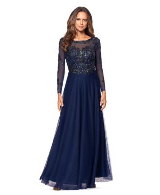 Women’s Boat-Neck Chiffon Fit & Flare Gown