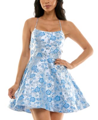 Juniors’ Lace-Up A-Line Dress