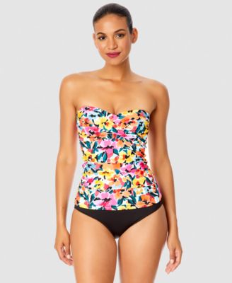 Women’s Twist-Front Bandini Top & High-Waist Bikini Bottoms