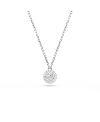 Round Cut and Sphere Rhodium Plated Dextera Pendant Necklace