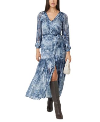 Women’s Breanna Tiered-Skirt Mixed-Print Dress