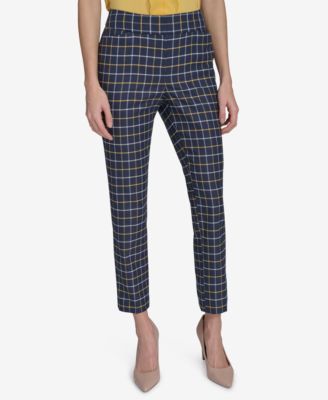 Women’s Plaid-Print Slim-Fit Ankle Pants