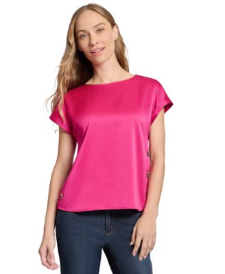 Women’s Side-Button Short-Sleeve Top