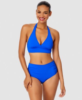 Women’s Banded Halter Bikini Top & High-Waist Bottoms