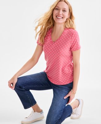 Women’s Printed Short-Sleeve V-Neck T-Shirt, Exclusively at Macy’s