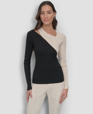 Women’s Cutout Colorblocked Sweater