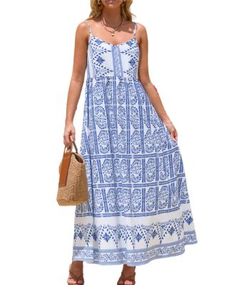 Women’s Boho V-Neck Maxi Beach Dress