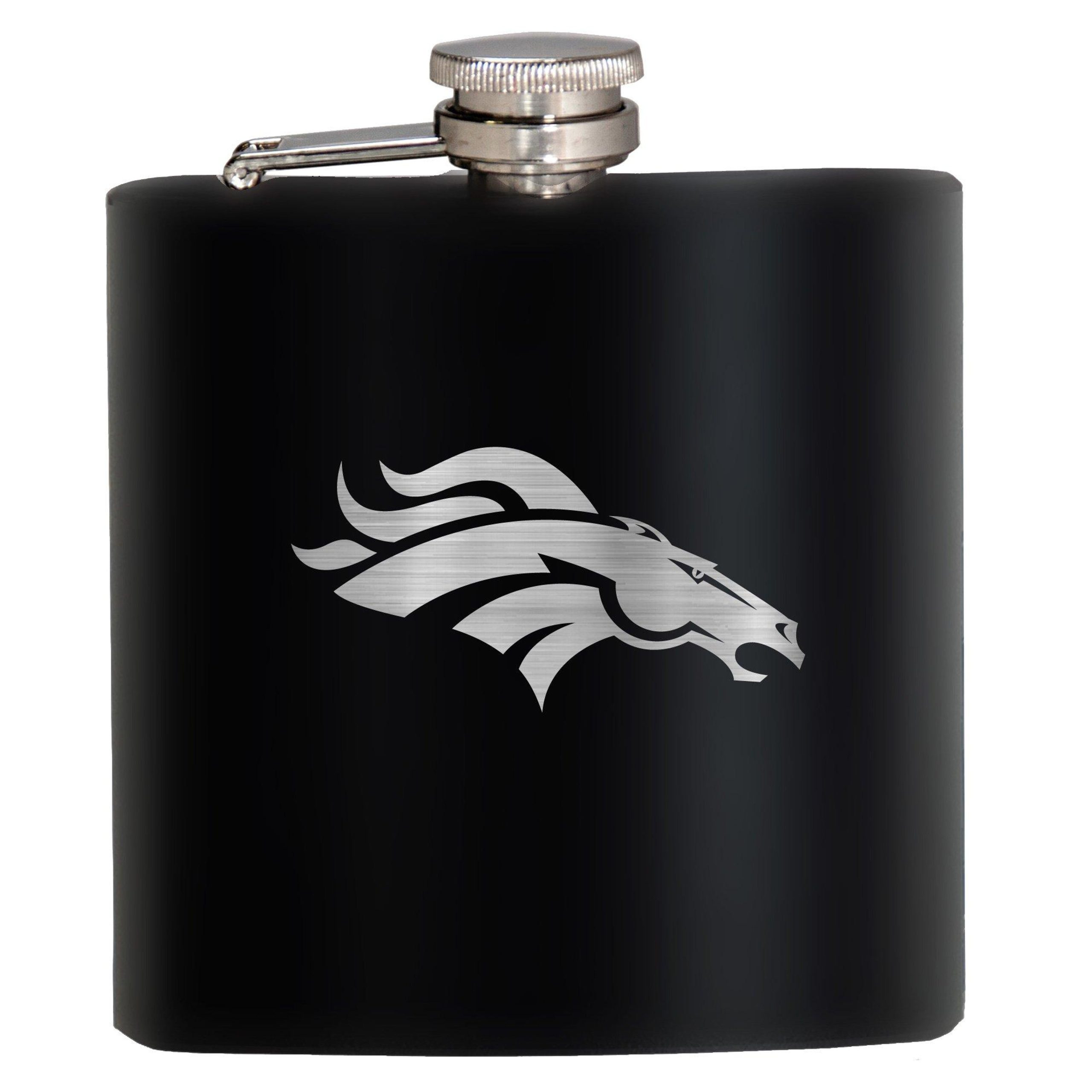 NFL Denver Broncos 6 Oz. Stealth Laser Etched Hip Flask