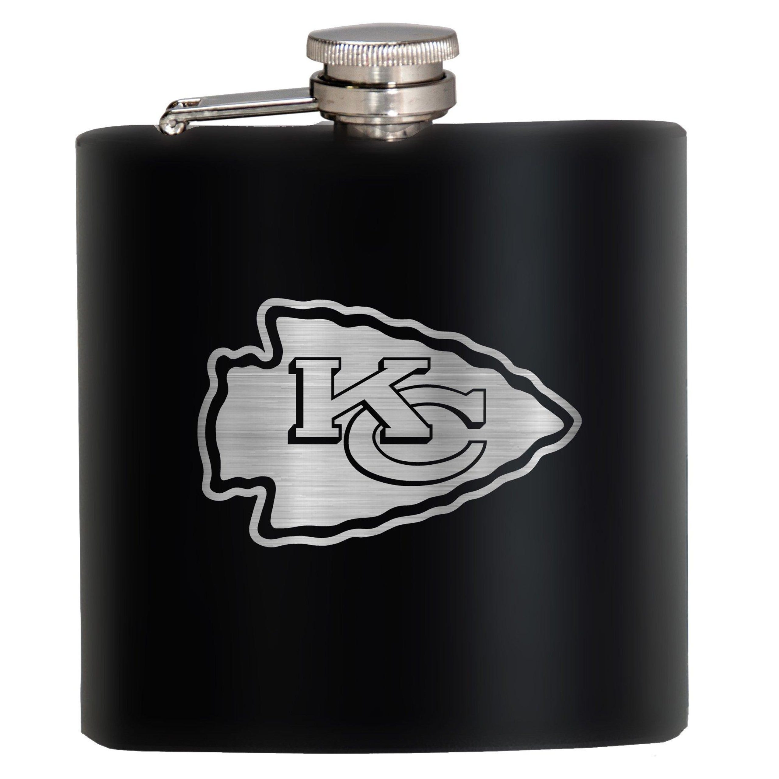 NFL Kansas City Chiefs 6 Oz. Stealth Laser Etched Hip Flask