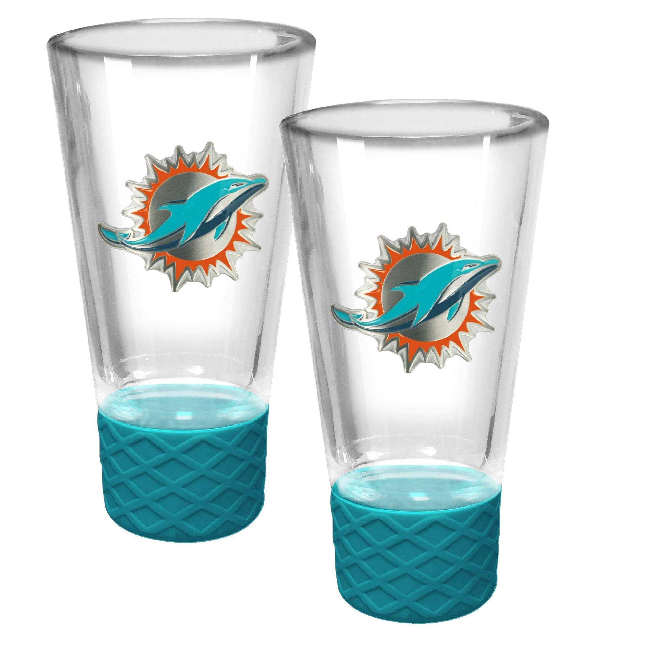 NFL Miami Dolphins Set of 2 4 Oz. Glass Shot Glasses