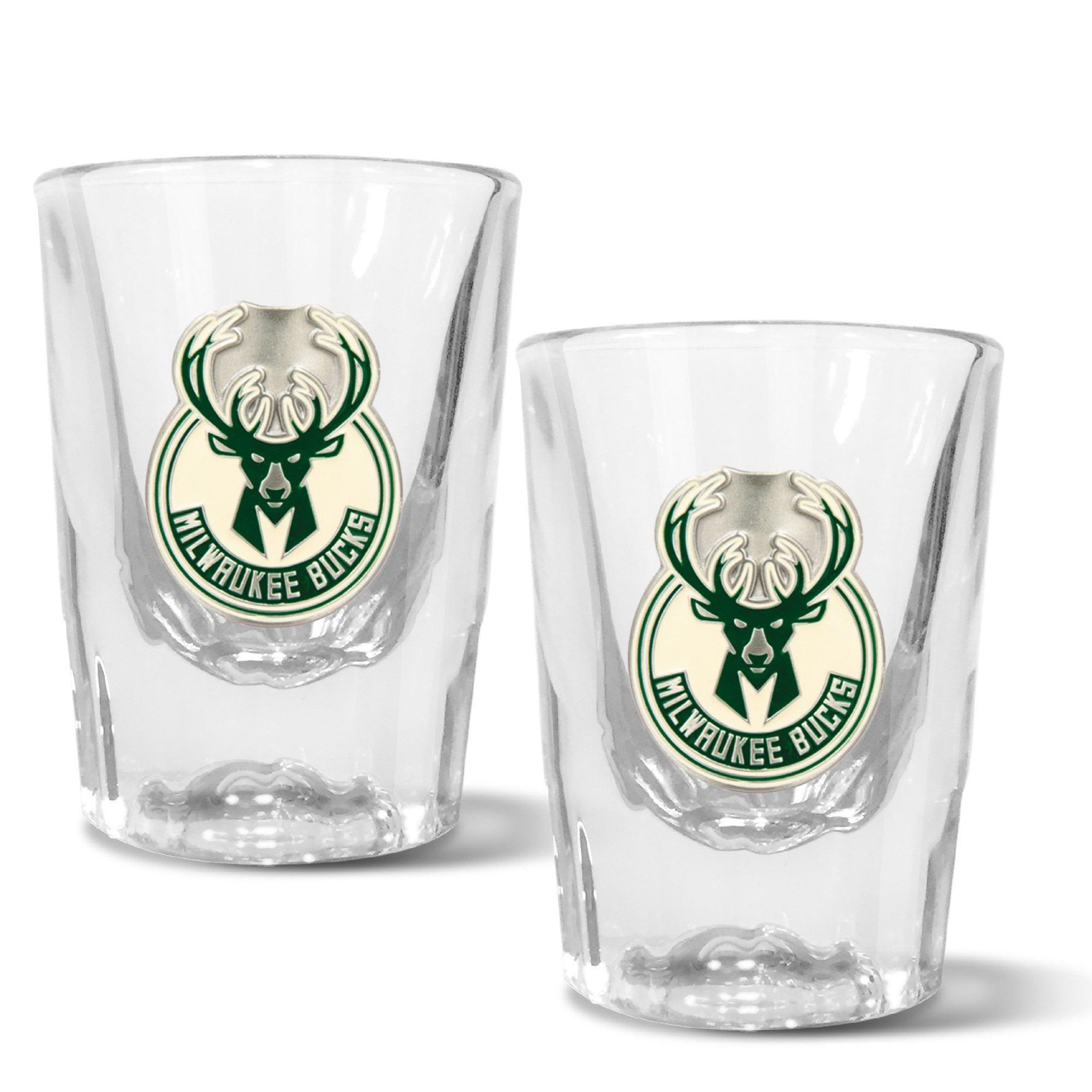 NBA Milwaukee Bucks Set of 2 2 Oz. Prism Shot Glasses