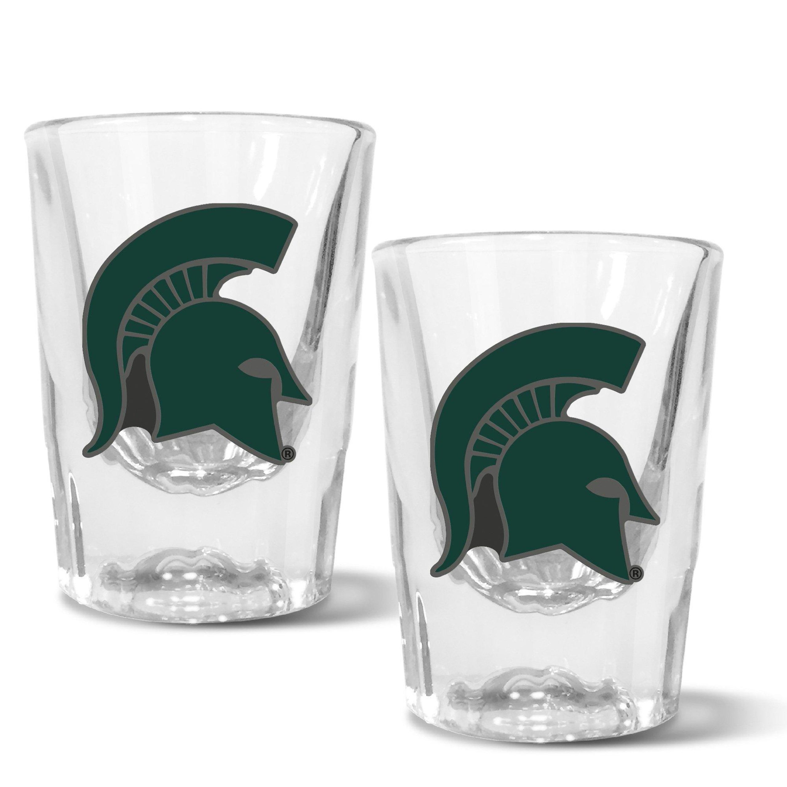 NCAA Michigan State Spartans Set of 2 2 Oz. Shot Glasses