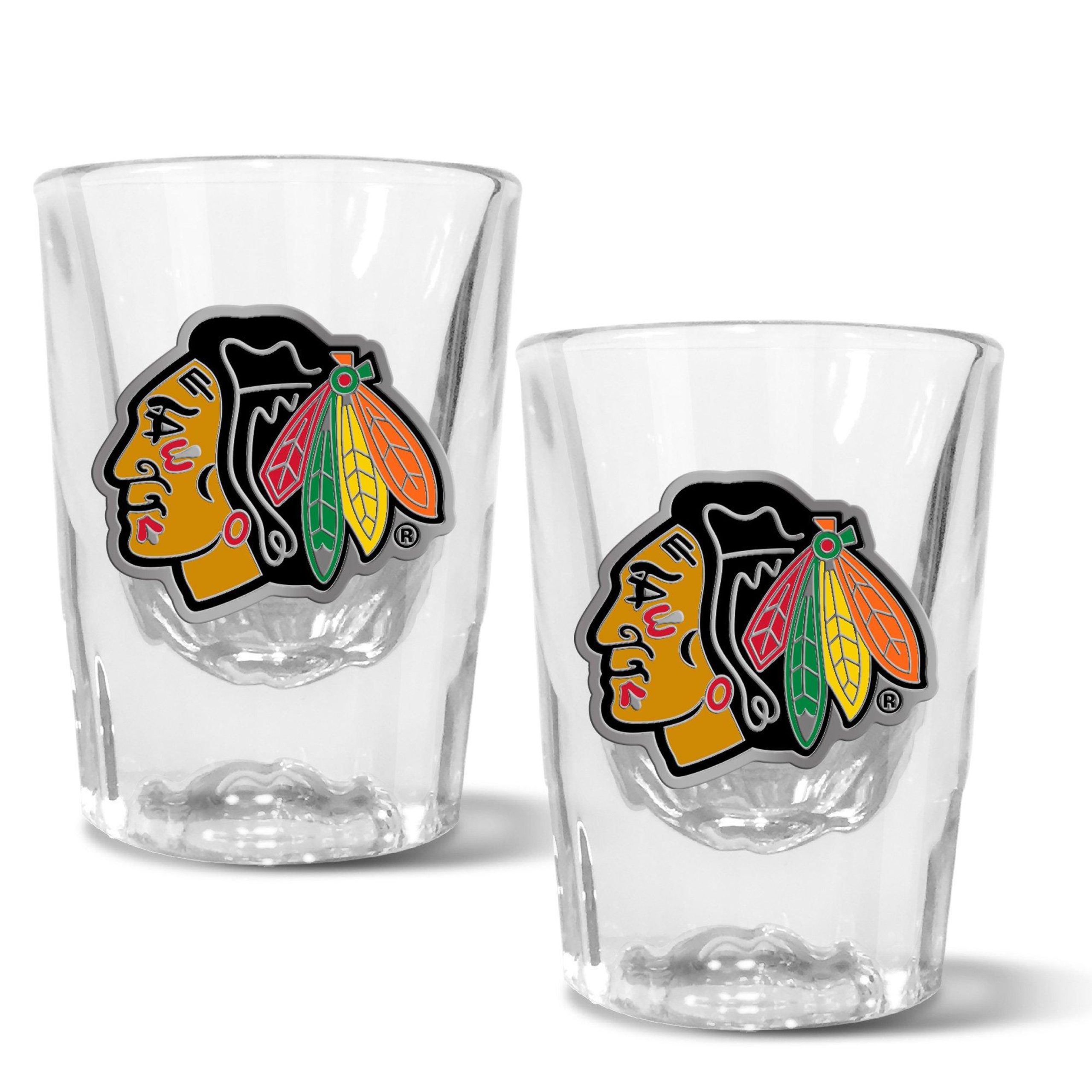 NHL Chicago Blackhawks Set of 2 2 Oz. Prism Shot Glasses