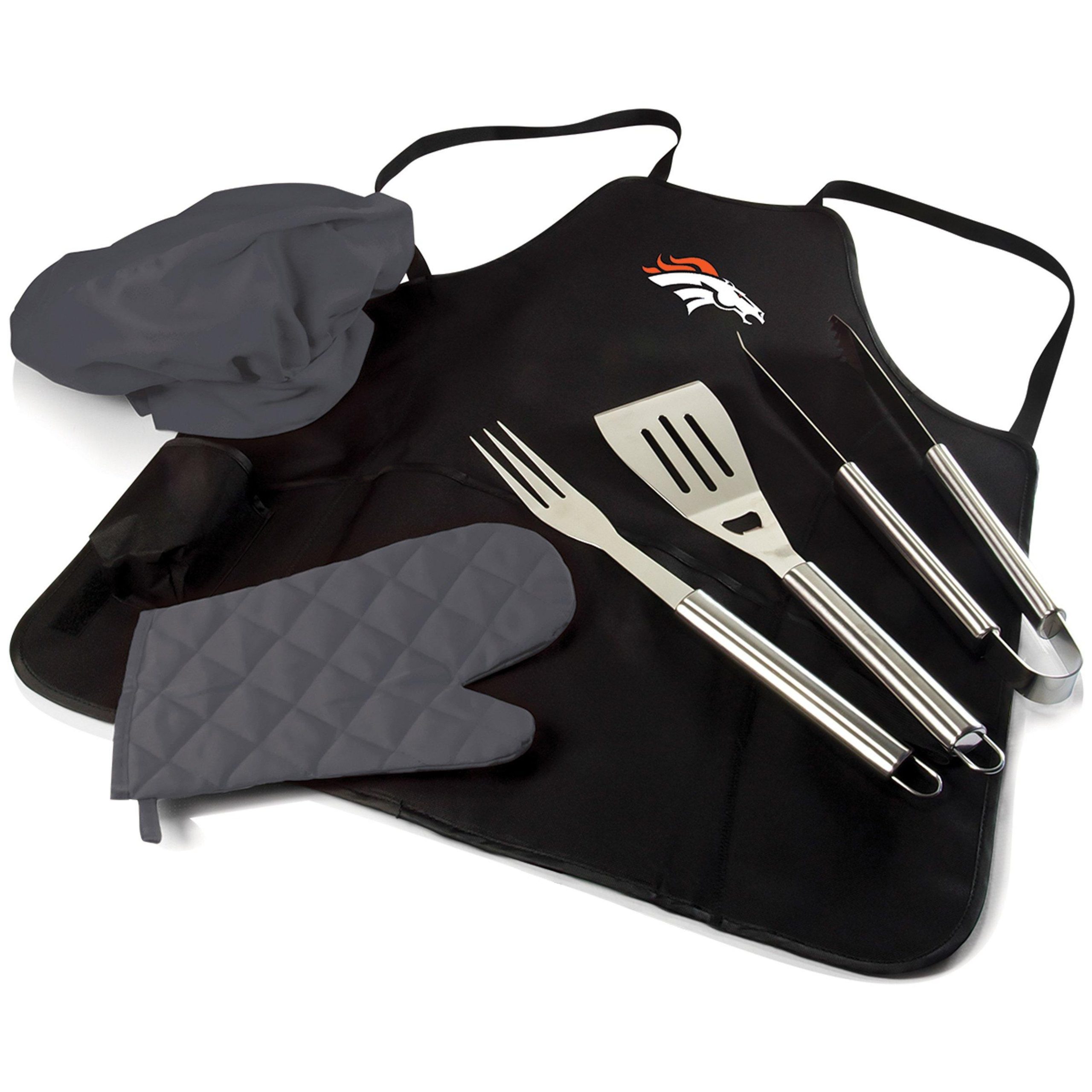 NFL Denver Broncos 6pc BBQ Apron Tote Grill Set