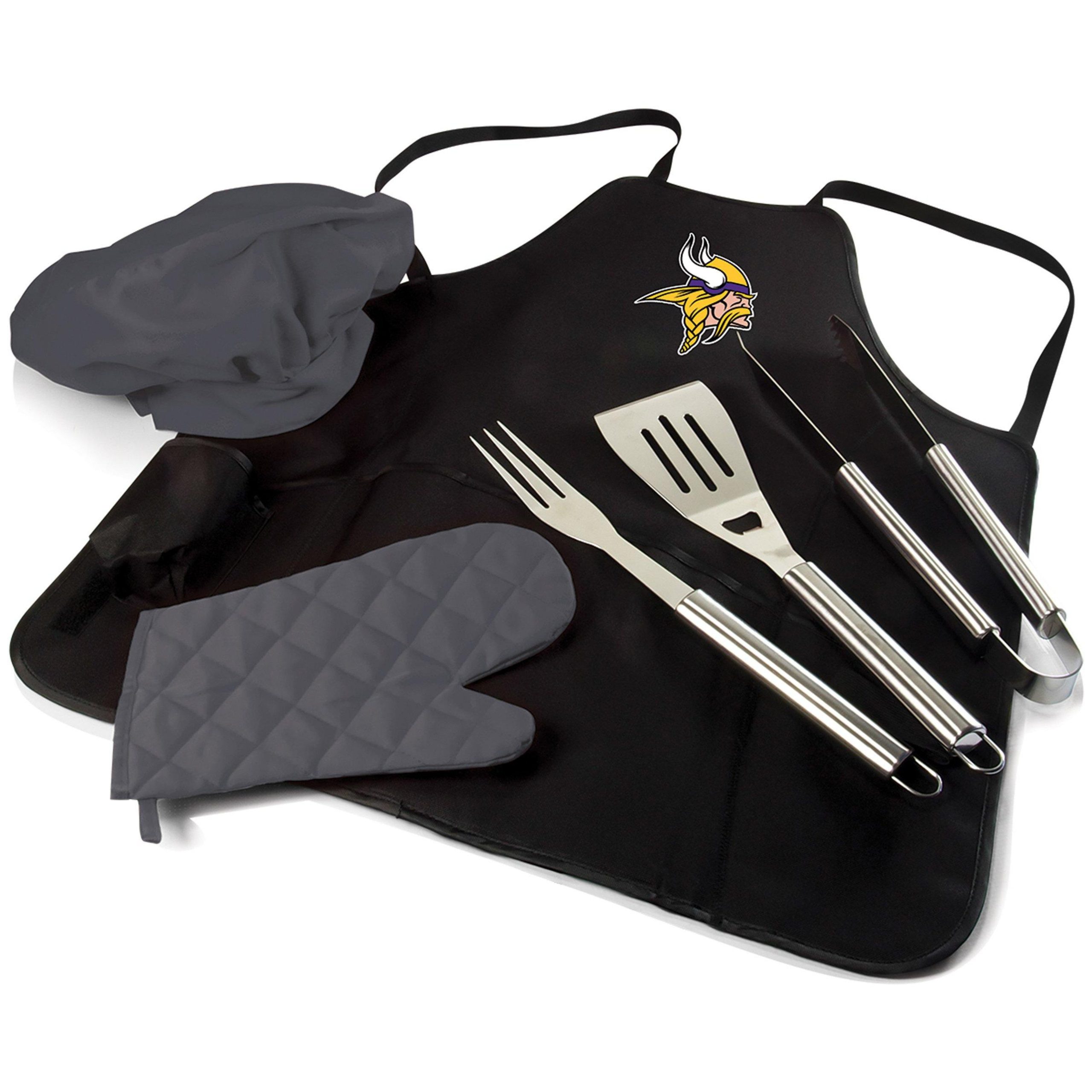 NFL Minnesota Vikings 6pc BBQ Apron Tote Grill Set