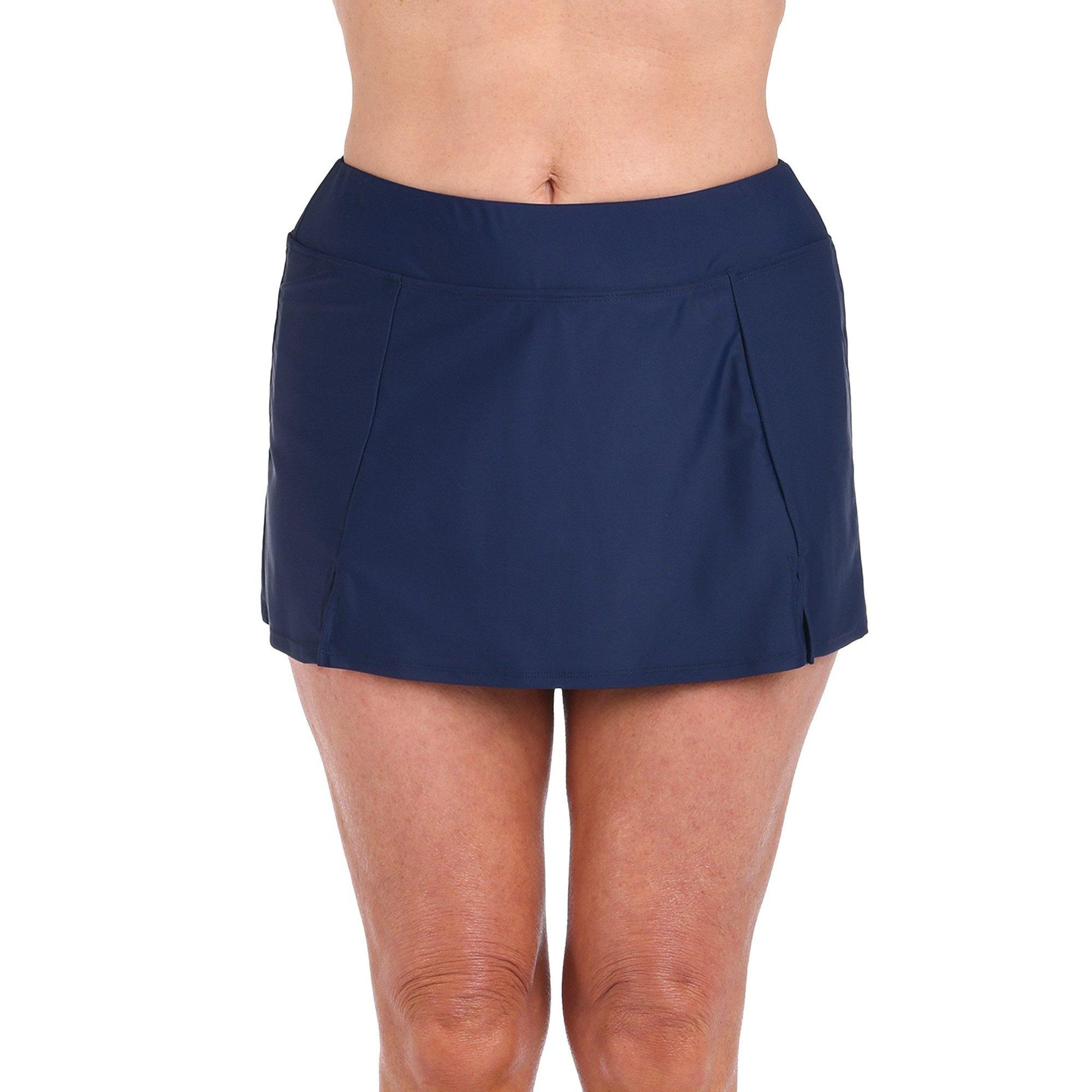 Womens Solid Wide Band Skort Bottom