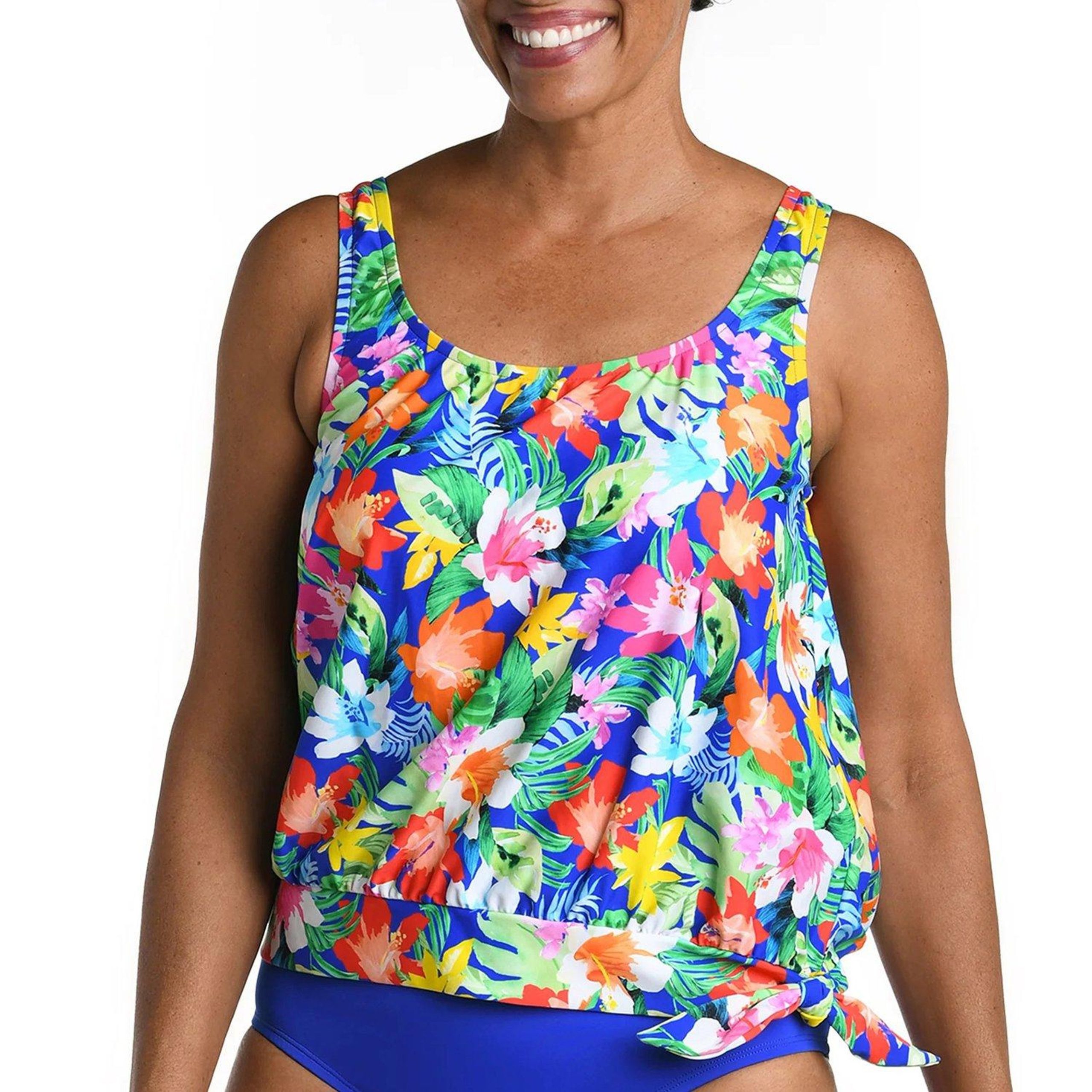 Maxine of Hollywood Womens Hula Holiday Scoop Tankini Top