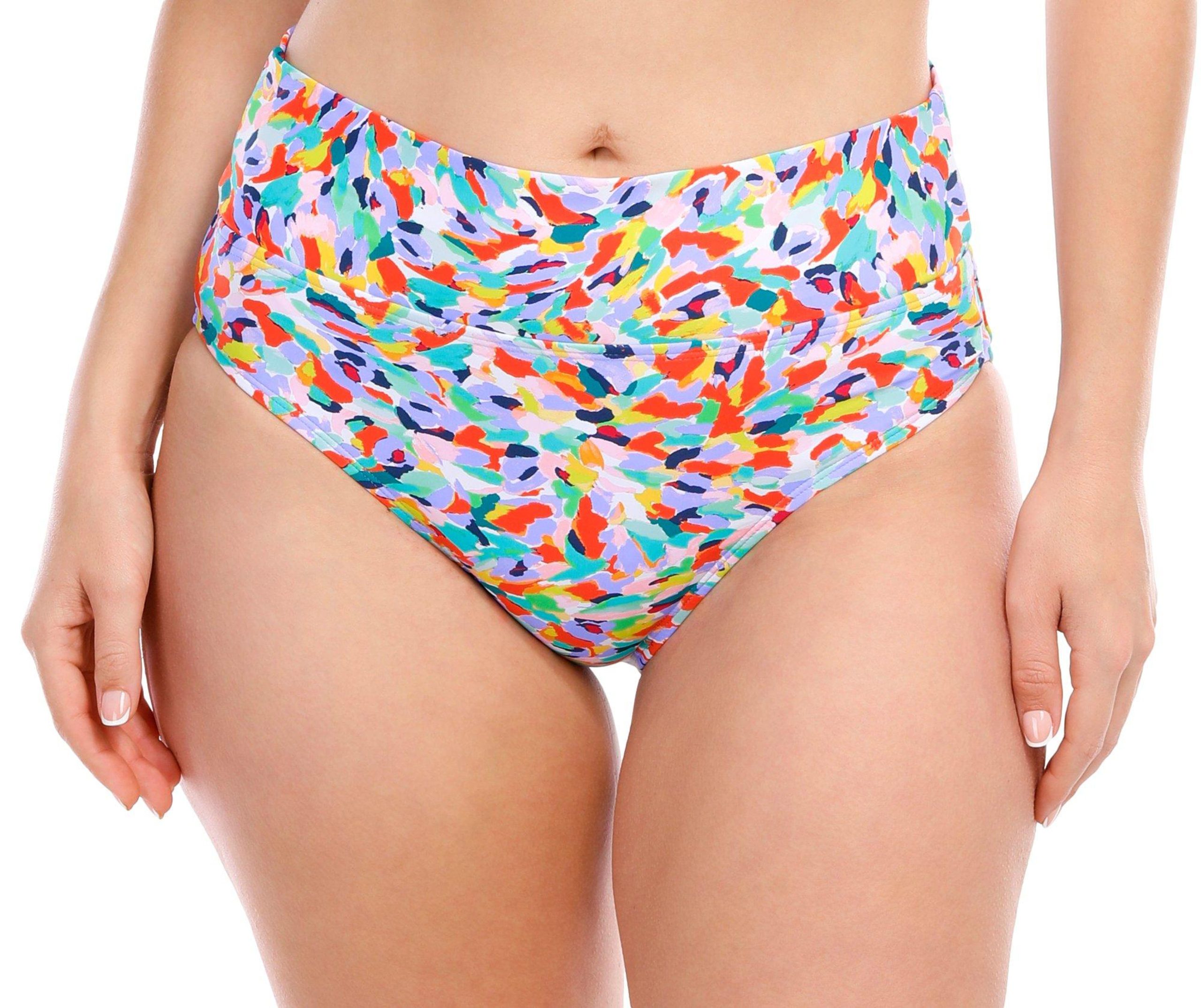 Catalina Womens Painted Soft Band High Waisted Swim Bottoms