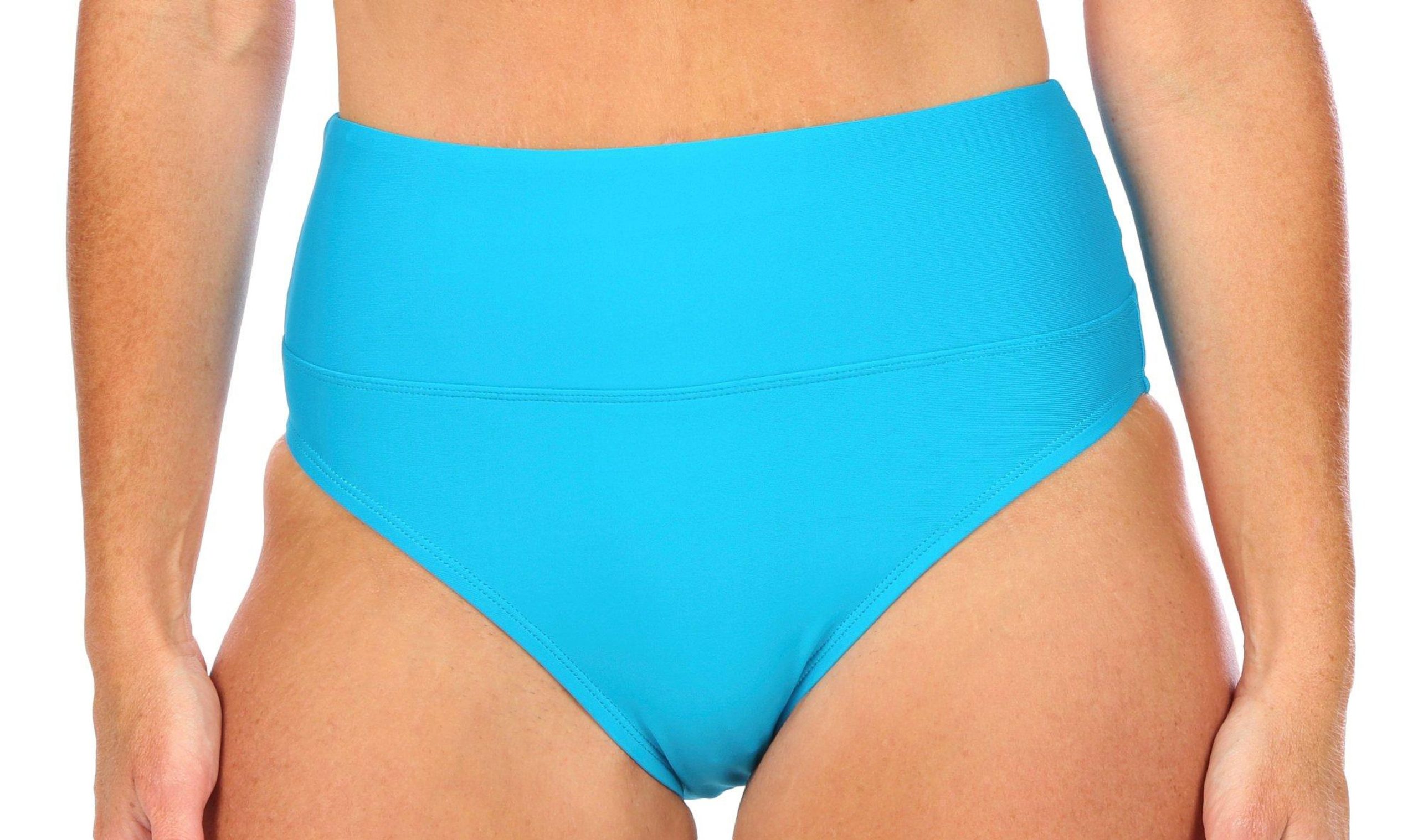 N By Next Womens Solid Good Karma Hi-Waist Brief Swim Bottom