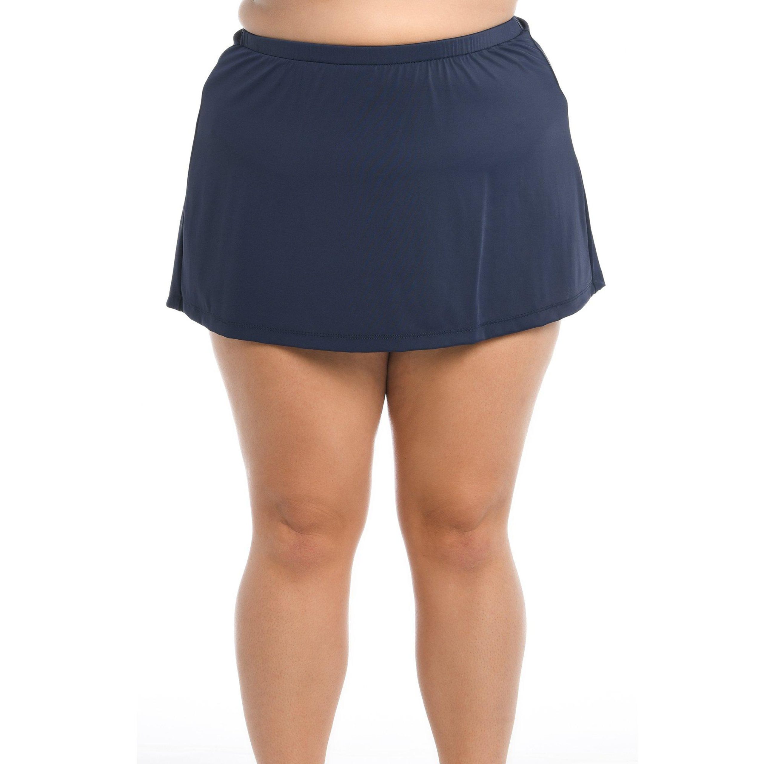 Maxine Of Hollywood Plus Solid Swim Skirt