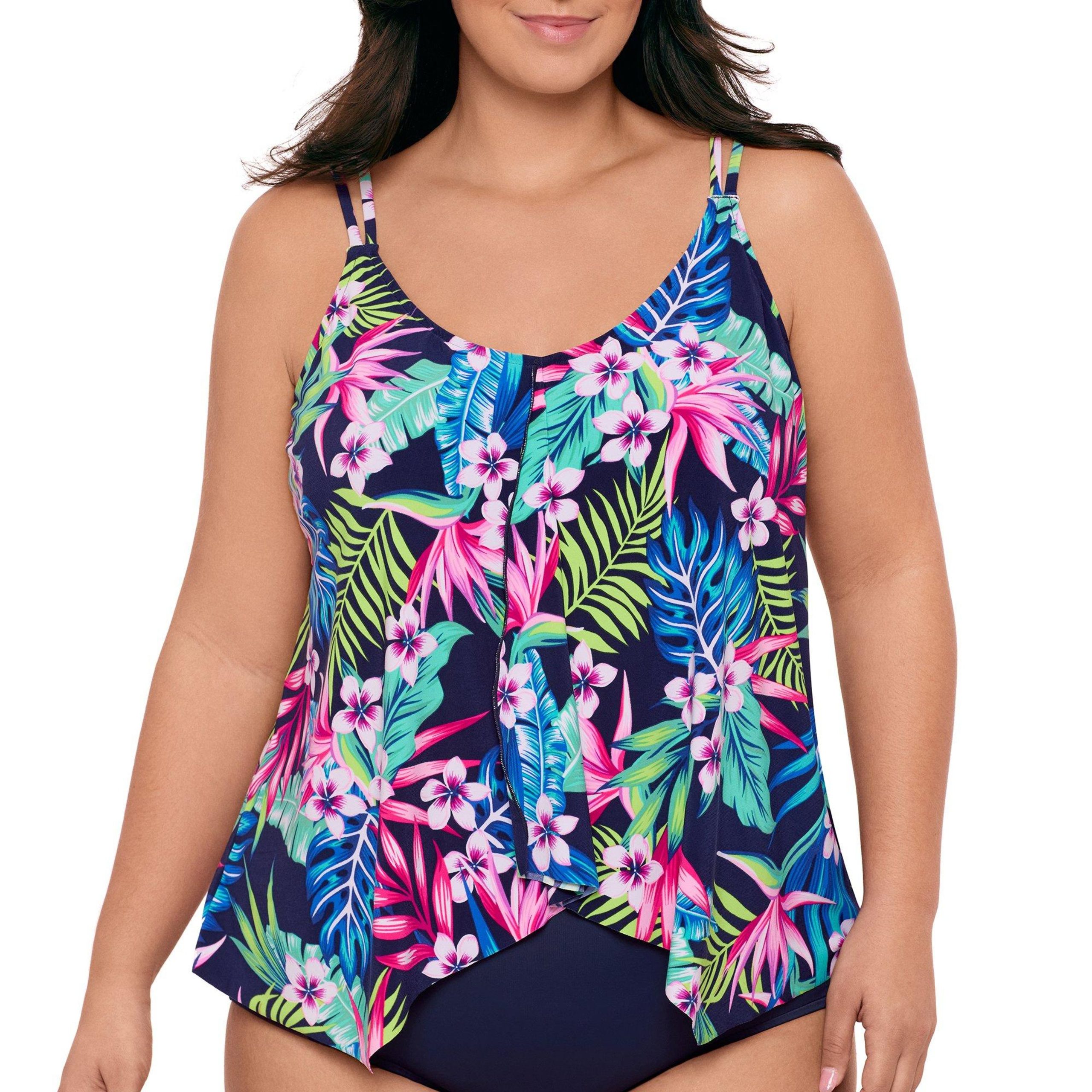 Paradise Bay Plus Handkerchief Hem Tankini