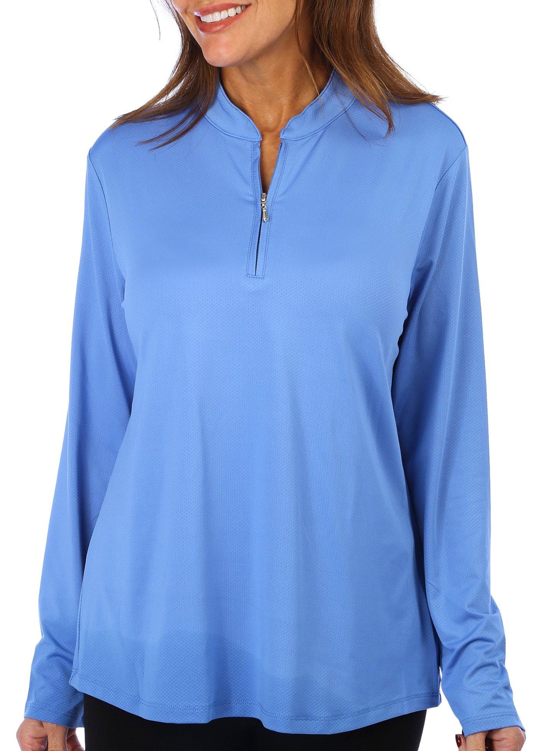 Lille Green Golf Womens 1/4 Zip Mock Neck Golf Top