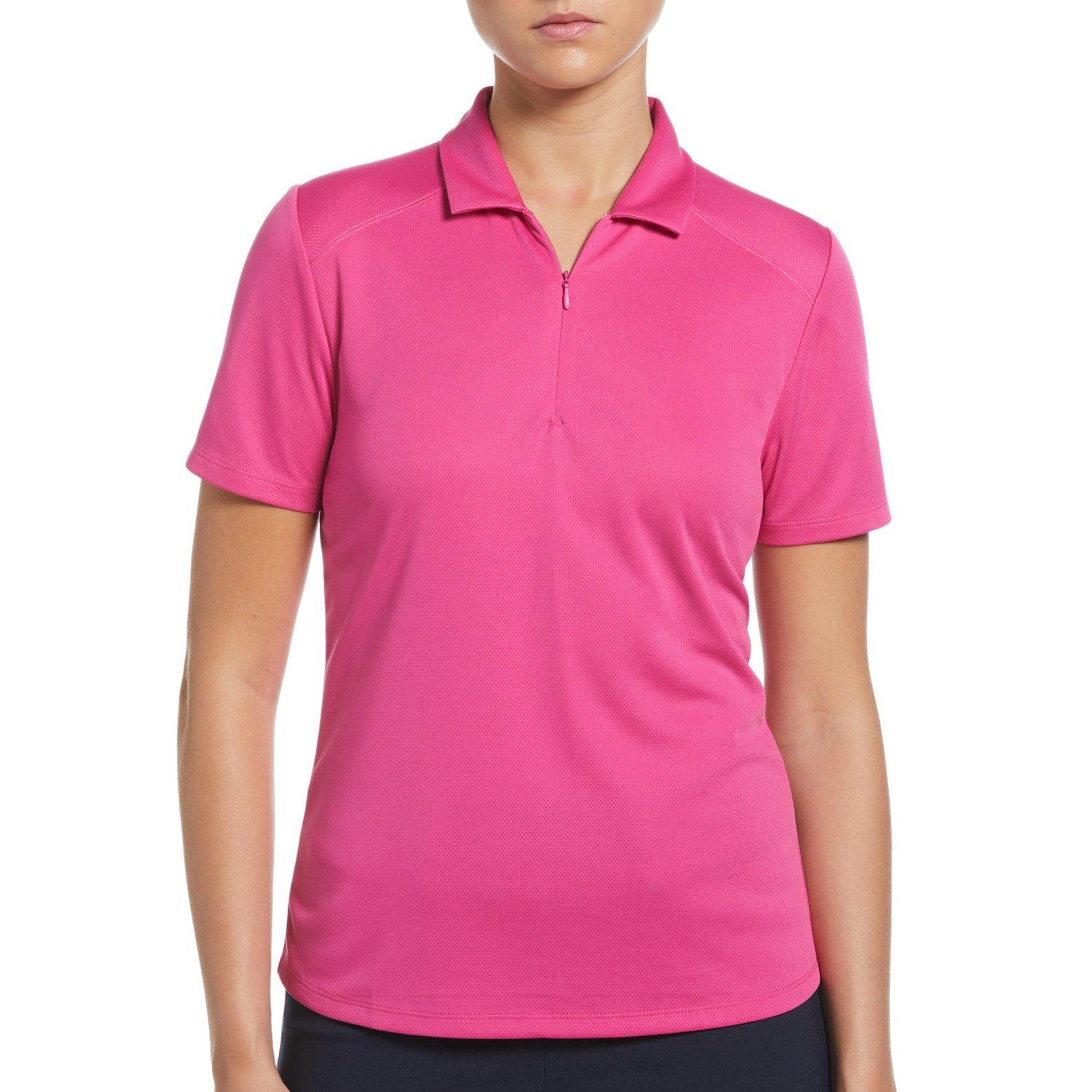 PGA TOUR Womens Solid Airflux Short Sleeve Polo Top