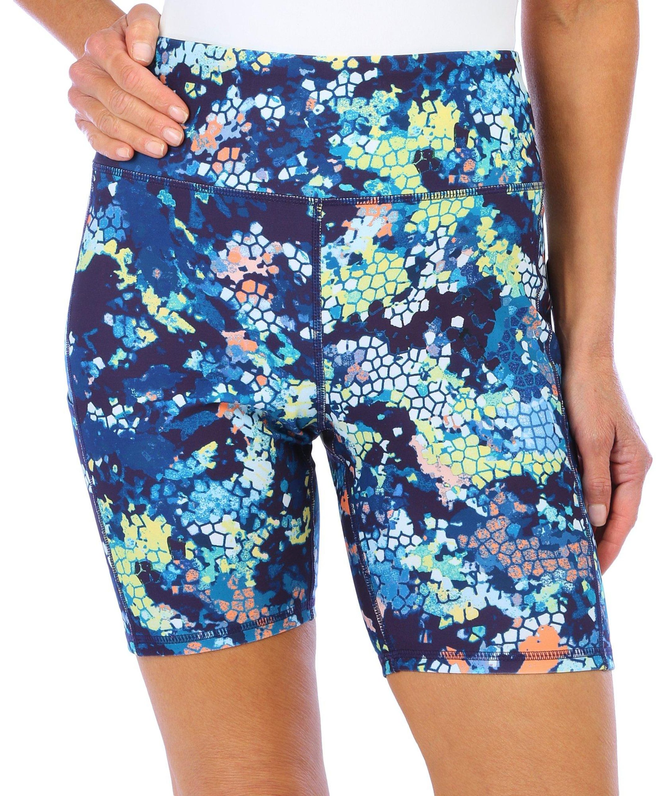 RB3 Active Womens 6 in. Abstract Print Bike Shorts