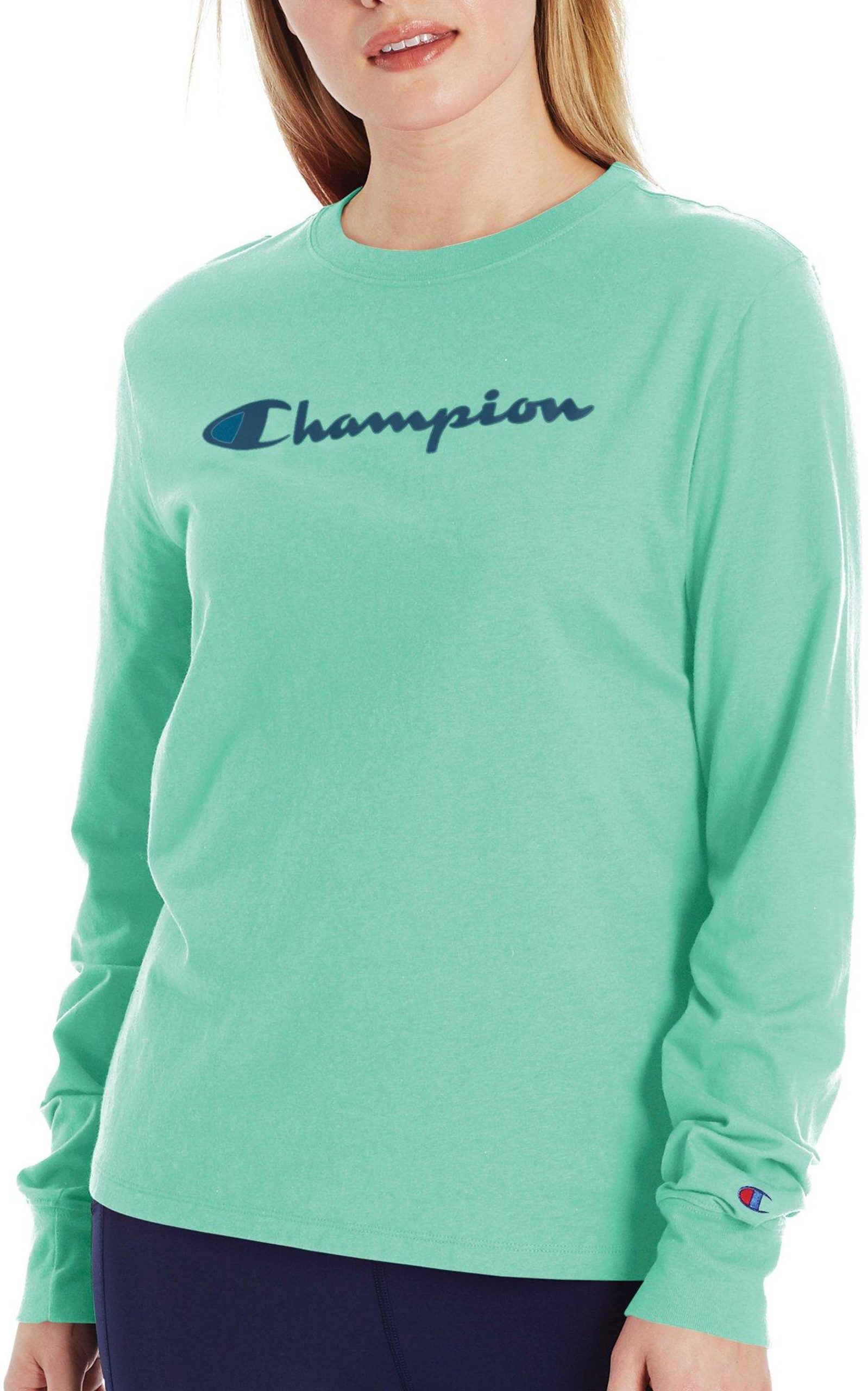 Champion Womens Classic Long Sleeve Script Logo T-Shirt