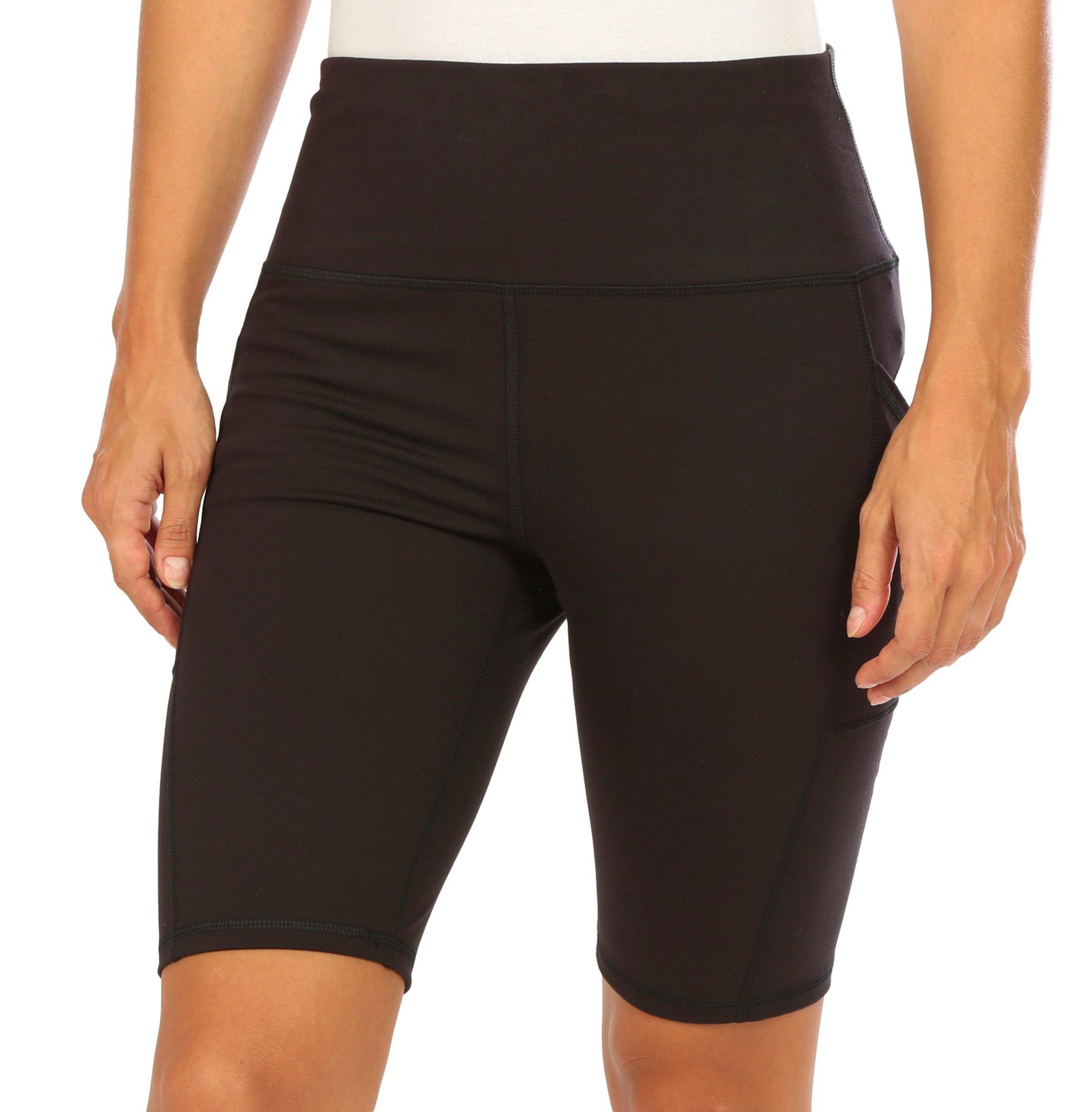 Brisas Womens 9.5 in. Solid Pocket Bike Shorts