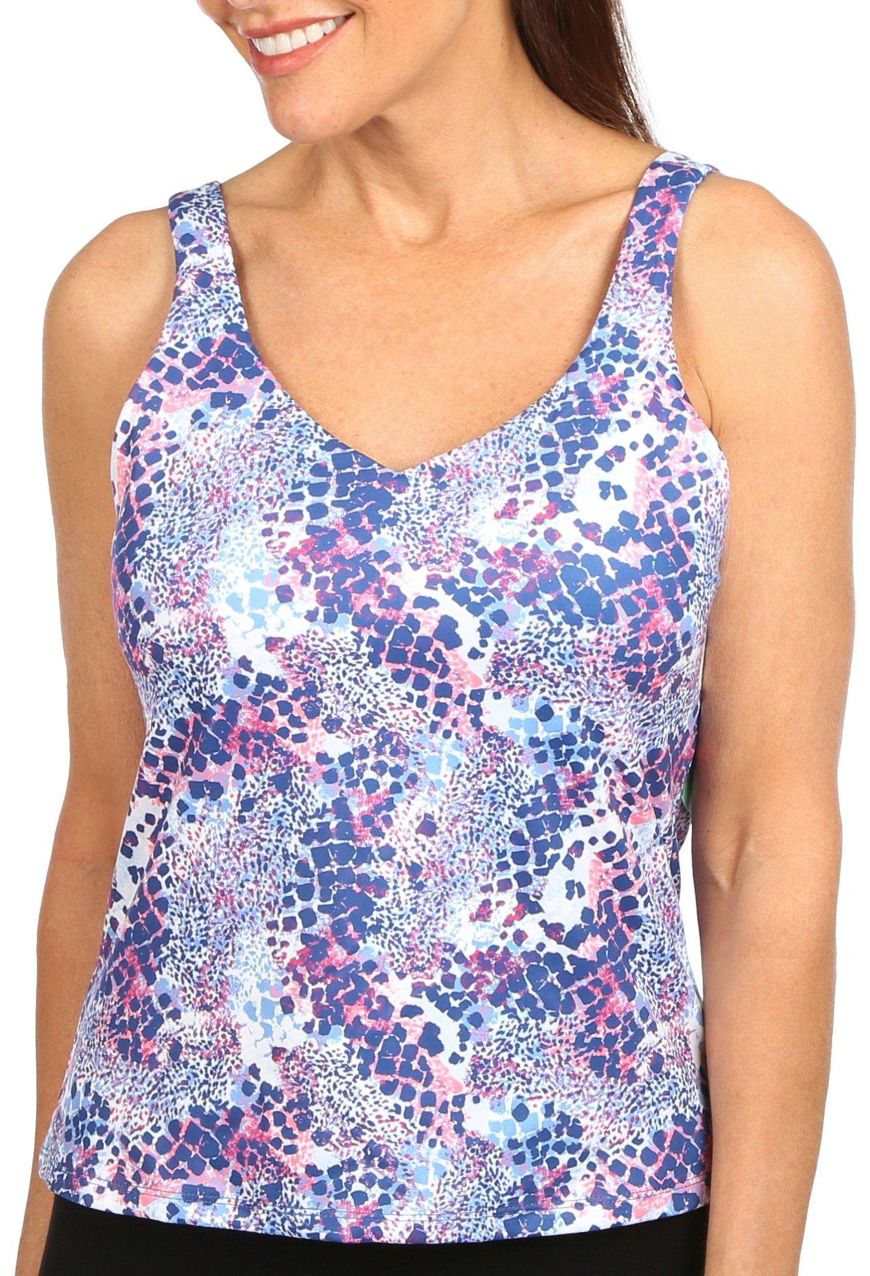 Brisas Womens Print V-Neck Bra Tank