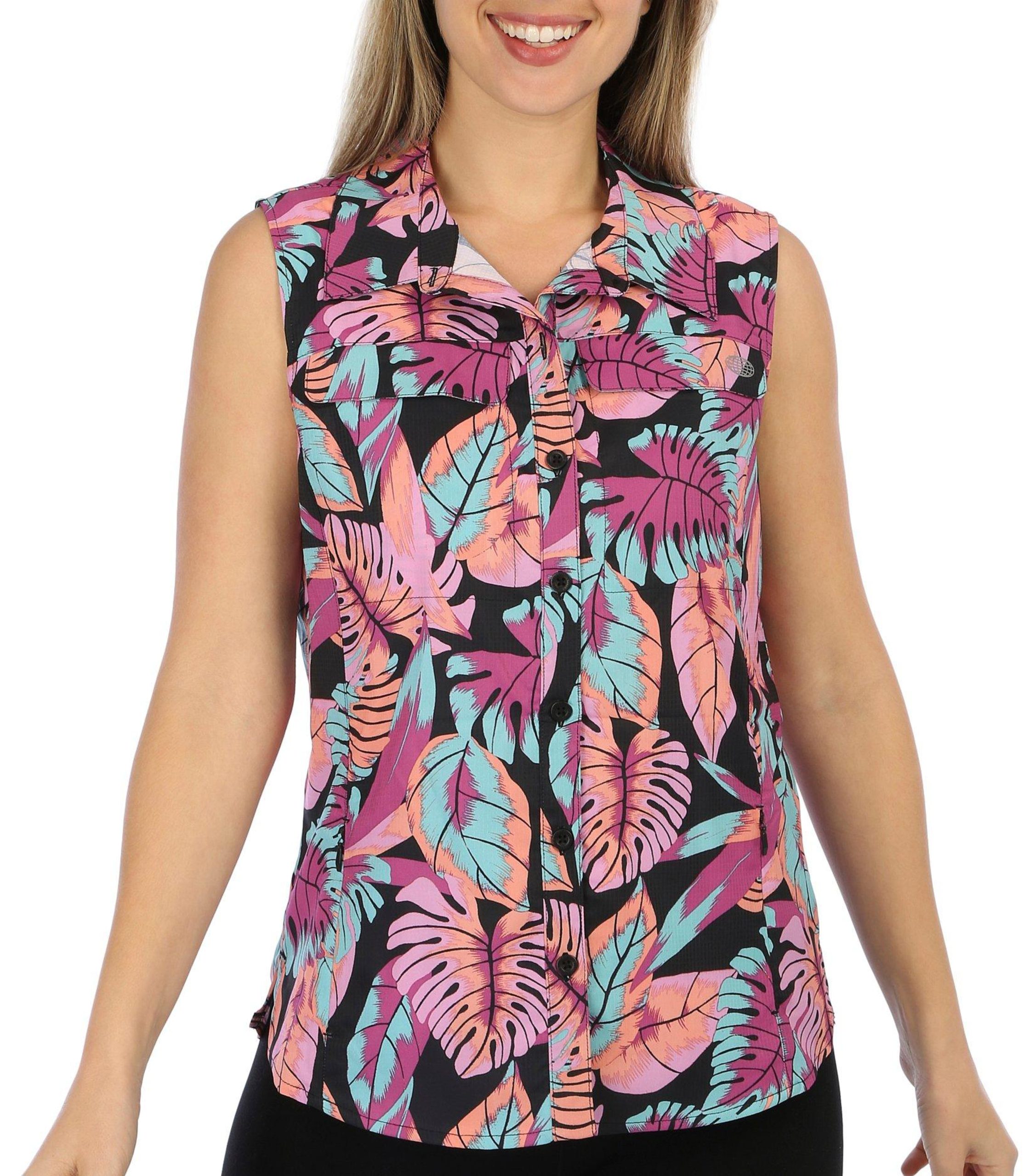 Reel Legends Womens Tropical Mariner Sleeveless Top