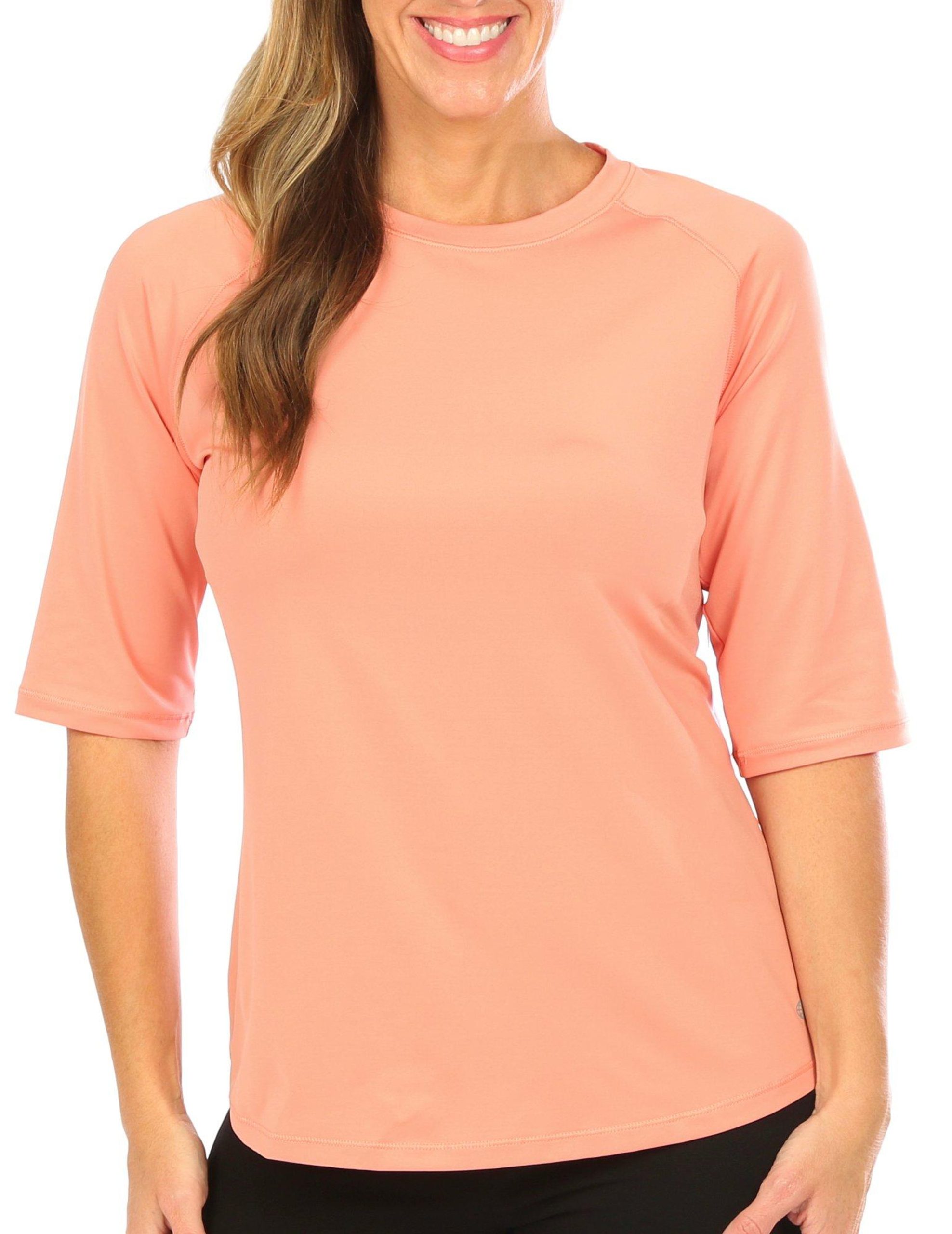 Womens Reel-Tec Solid Raglan Elbow Sleeve Top