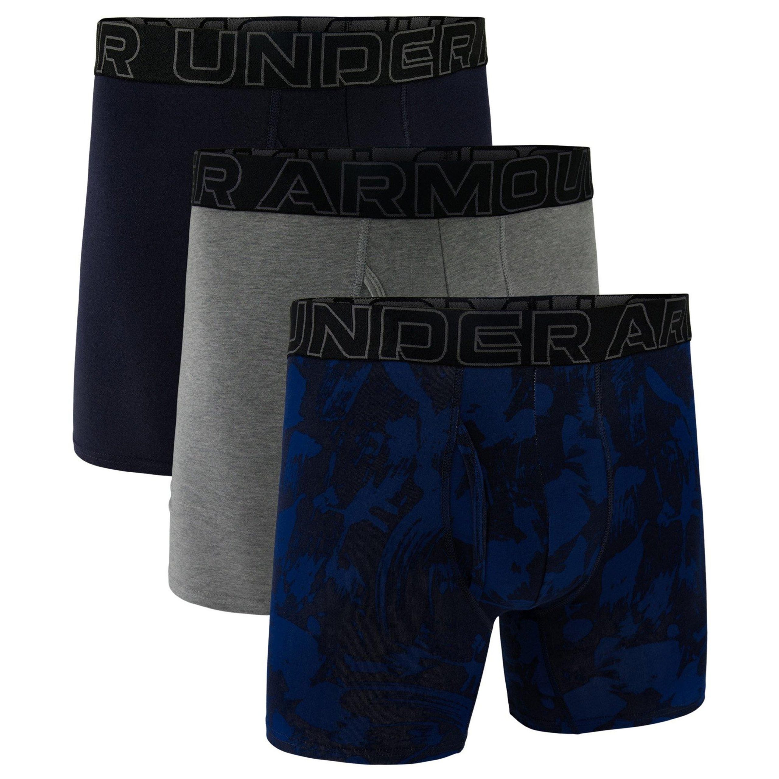 Under Armour Mens 3-Pk. Solid/Print Cotton Boxer Briefs